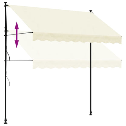 Tenda da Sole Retrattile Crema 250x150 cm in Tessuto e Acciaio - homemem39