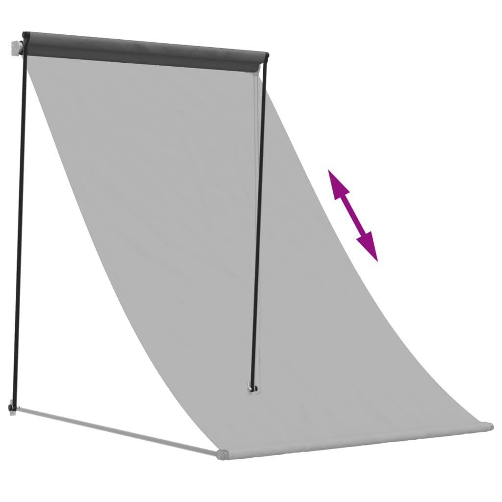 Tenda da Sole Retrattile Antracite 100x150 cm Tessuto e Acciaio - homemem39