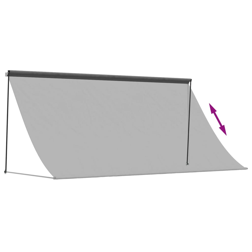 Tenda da Sole Retrattile Antracite 300x150 cm Tessuto e Acciaio - homemem39