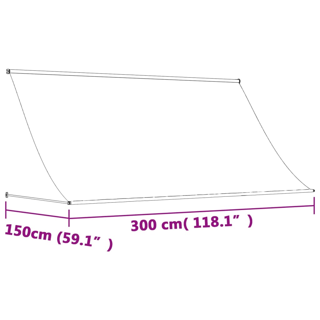 Tenda da Sole Retrattile Antracite 300x150 cm Tessuto e Acciaio - homemem39