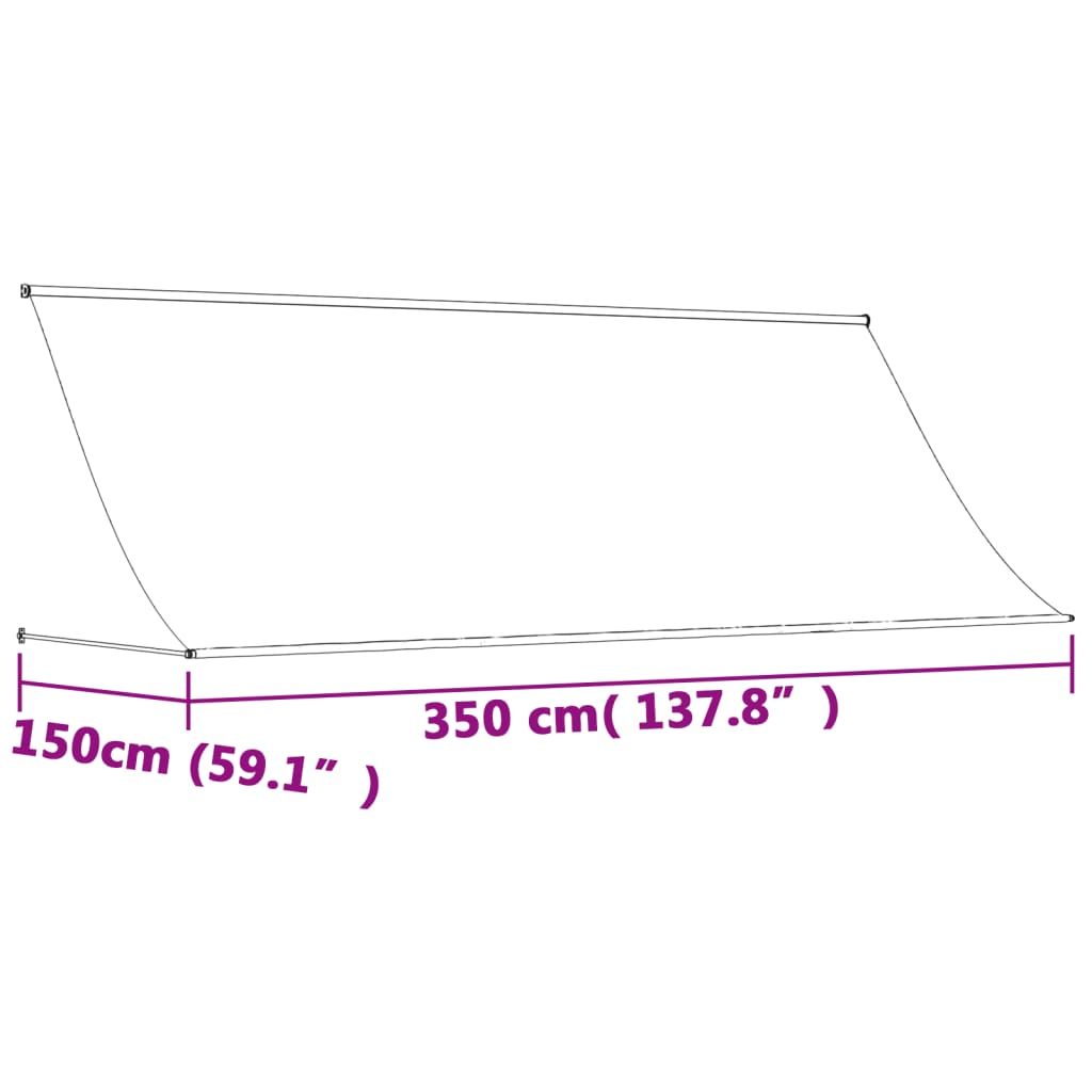 Tenda da Sole Retrattile Antracite 350x150 cm Tessuto e Acciaio - homemem39