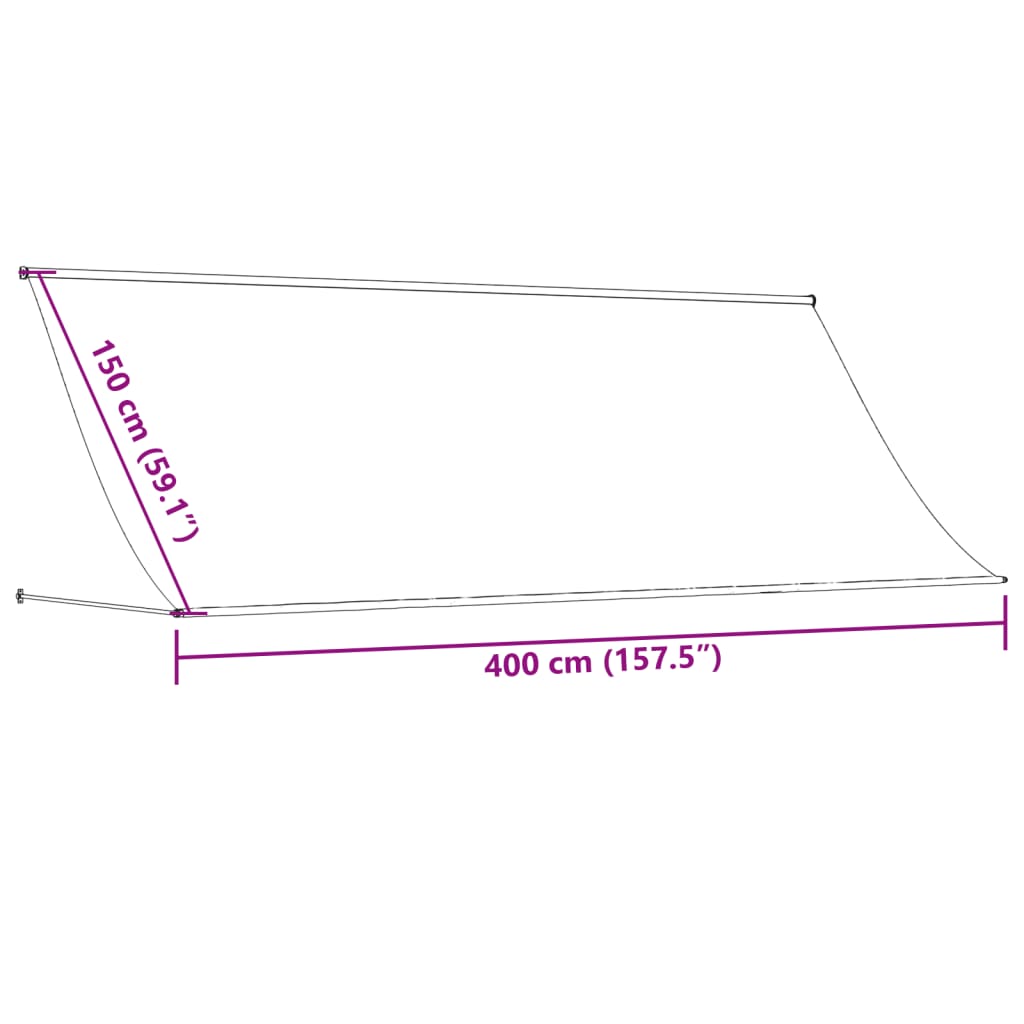 Tenda da Sole Retrattile Antracite 400x150 cm Tessuto e Acciaio - homemem39