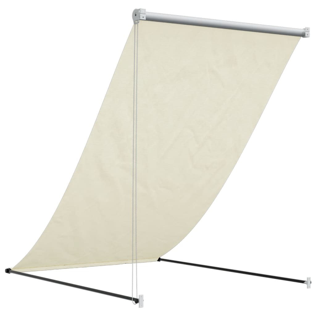 Tenda da Sole Retrattile Crema 100x150 cm in Tessuto e Acciaio