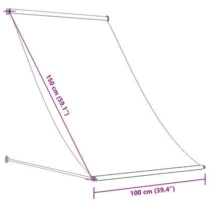 Tenda da Sole Retrattile Crema 100x150 cm in Tessuto e Acciaio