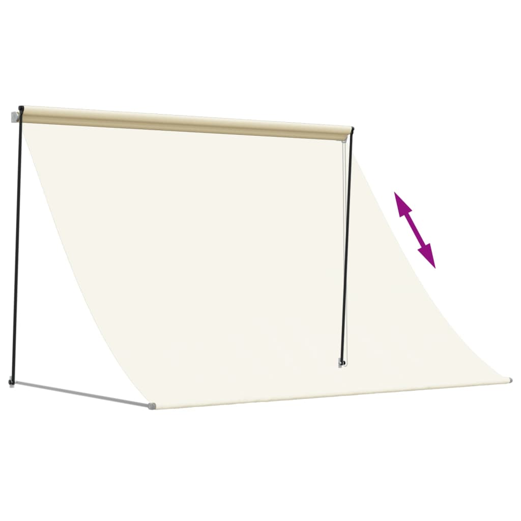 Tenda da Sole Retrattile Crema 250x150 cm in Tessuto e Acciaio - homemem39