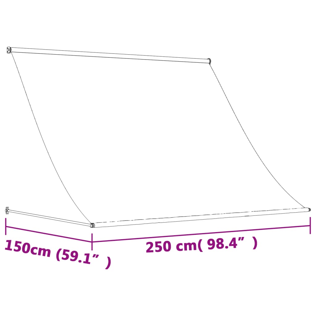 Tenda da Sole Retrattile Crema 250x150 cm in Tessuto e Acciaio - homemem39