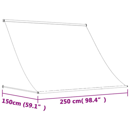 Tenda da Sole Retrattile Crema 250x150 cm in Tessuto e Acciaio - homemem39