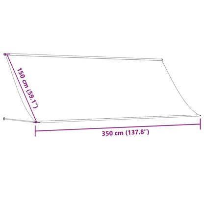 Tenda da Sole Retrattile Crema 350x150 cm in Tessuto e Acciaio - homemem39