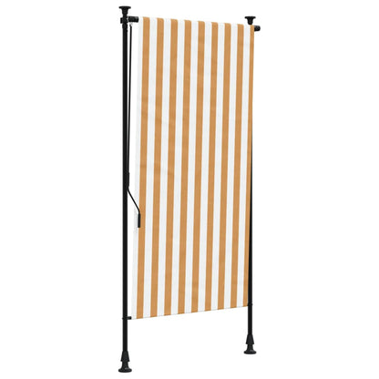 Tenda a Rullo Esterno Arancio Bianca 100x270cm Tessuto Acciaio - homemem39