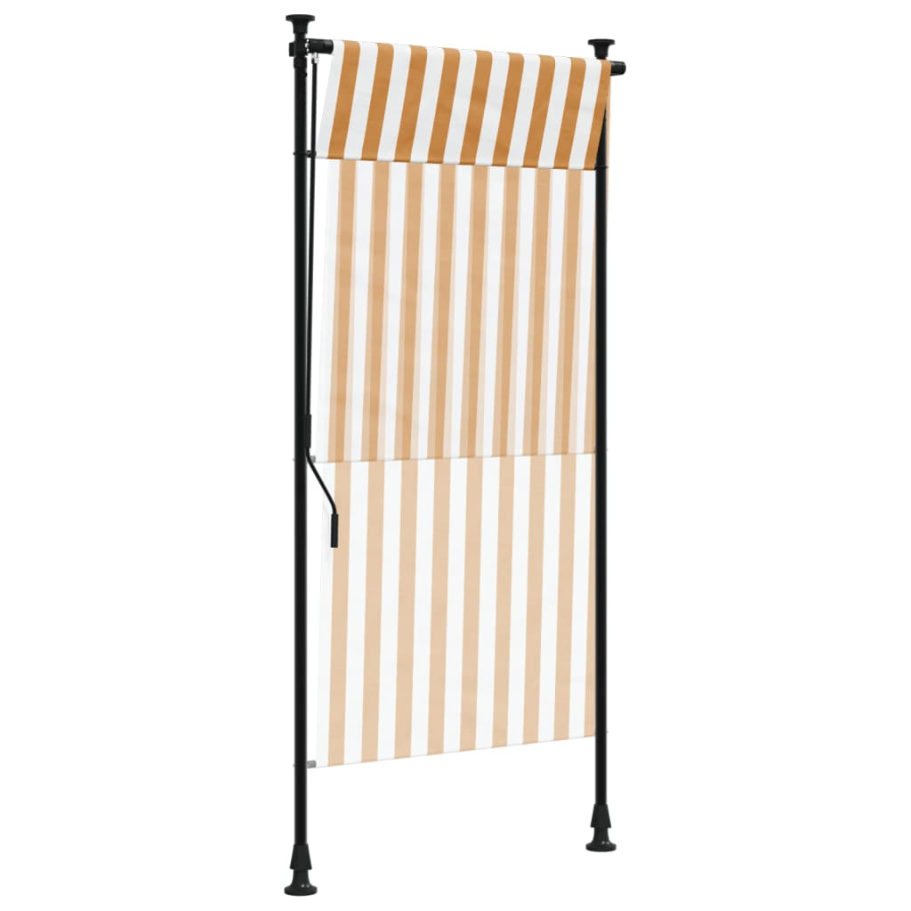 Tenda a Rullo Esterno Arancio Bianca 100x270cm Tessuto Acciaio - homemem39