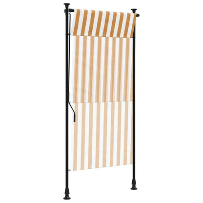 Tenda a Rullo Esterno Arancio Bianca 100x270cm Tessuto Acciaio - homemem39