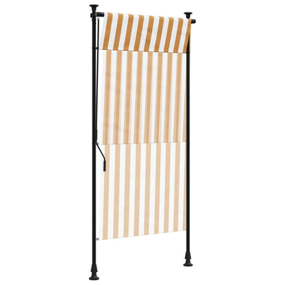 Tenda a Rullo Esterno Arancio Bianca 120x270 cm Tessuto Acciaio - homemem39