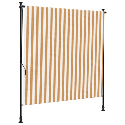 Tenda a Rullo Esterno Arancio Bianca 200x270cm Tessuto Acciaio - homemem39