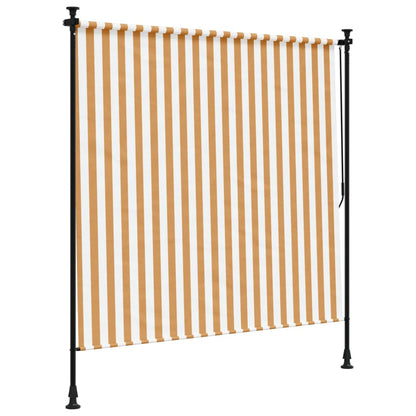 Tenda a Rullo Esterno Arancio Bianca 200x270cm Tessuto Acciaio