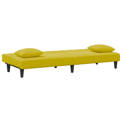 Set di Divani 2 pz con Cuscini Giallo in Velluto