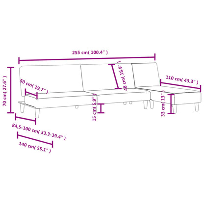 Set di Divani 2 pz Grigio Scuro in Tessuto