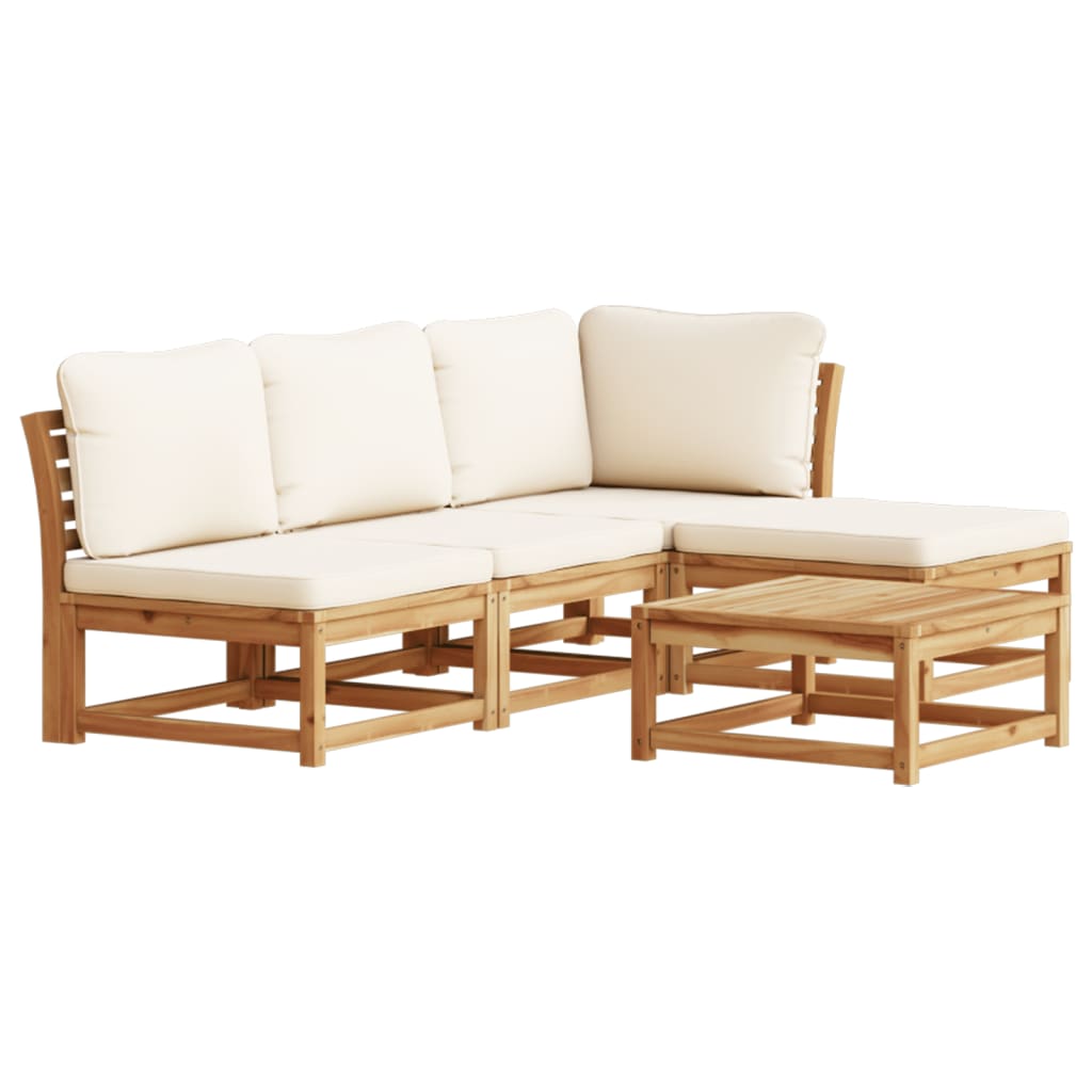 Set Salotto da Giardino 5 pz con Cuscini Legno Massello Acacia - homemem39