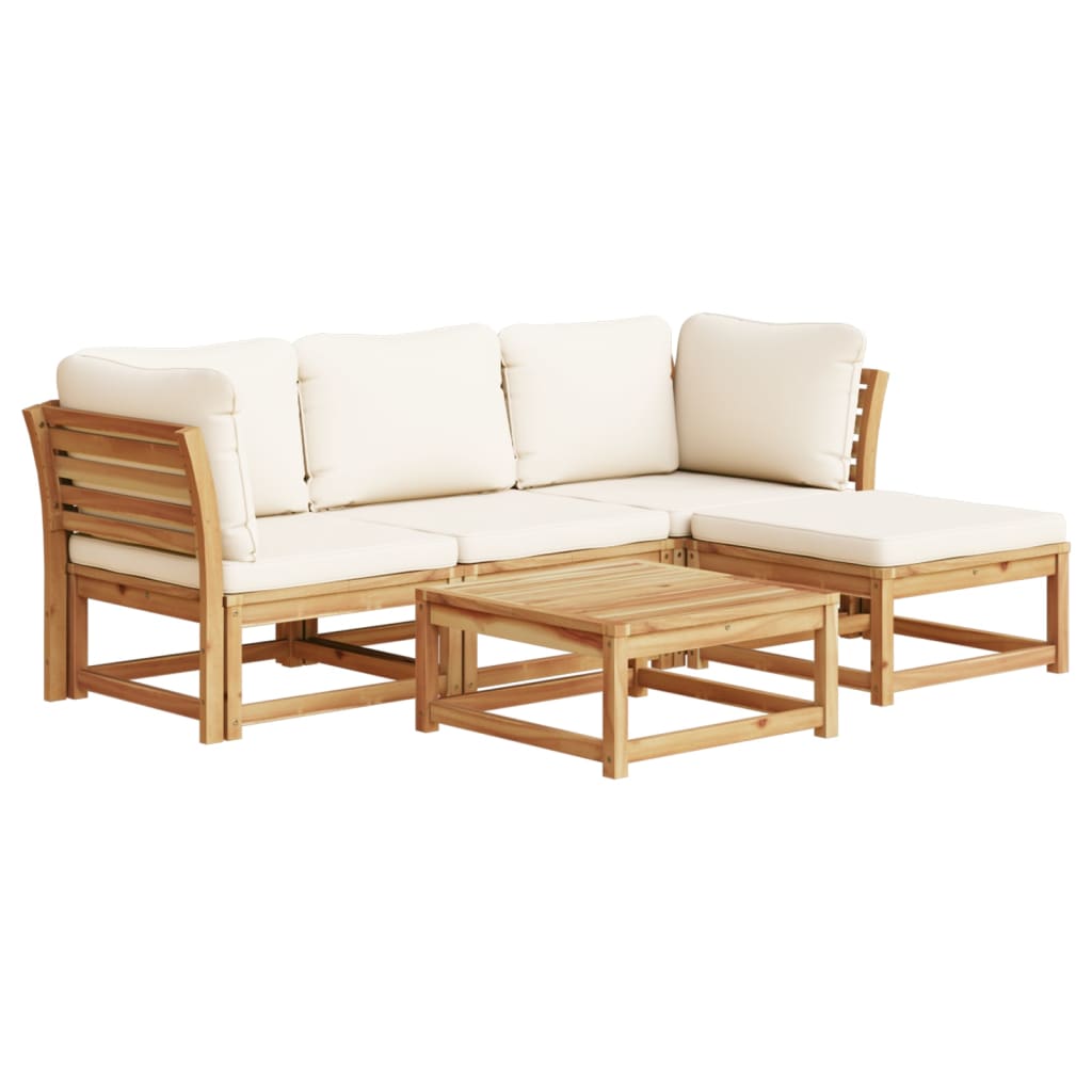 Set Salotto da Giardino 5 pz con Cuscini Legno Massello Acacia - homemem39