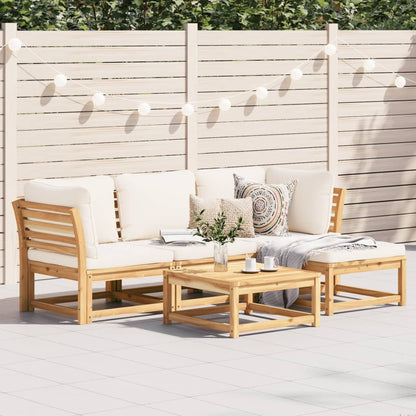 Set Salotto da Giardino 5 pz con Cuscini Legno Massello Acacia - homemem39