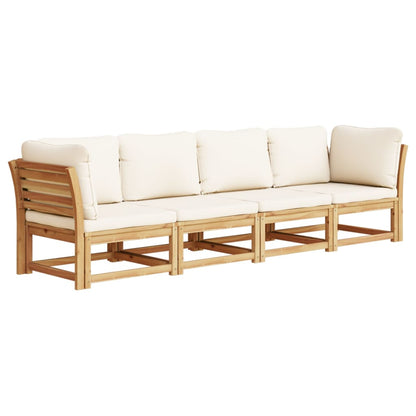 Set Salotto da Giardino 4pz con Cuscini Legno Massello Acacia - homemem39