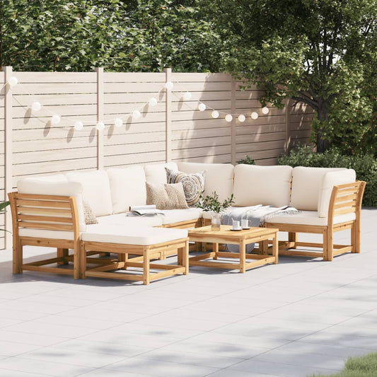 Set Salotto da Giardino 8 pz con Cuscini Legno Massello Acacia - homemem39