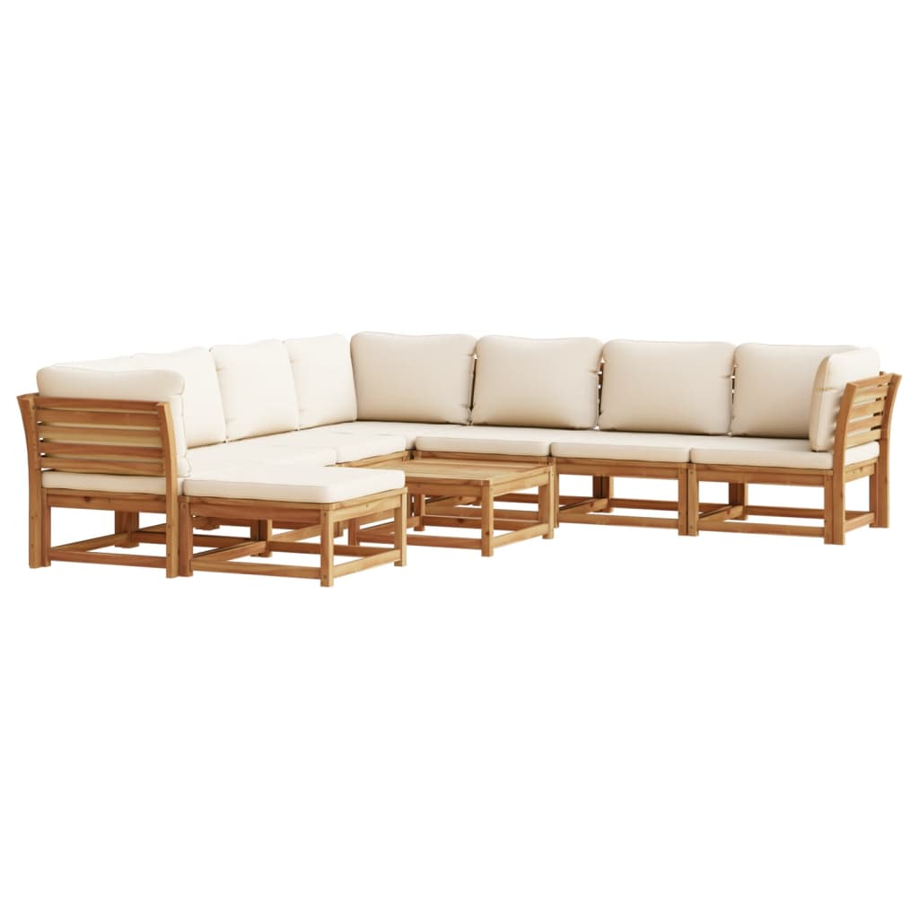 Set Salotto Giardino 9 pz con Cuscini Legno Massello di Acacia - homemem39