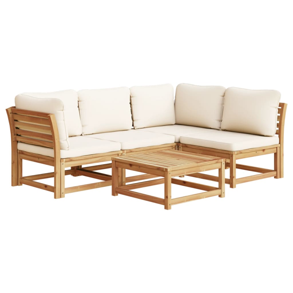 Set Salotto da Giardino 5 pz con Cuscini Legno Massello Acacia - homemem39