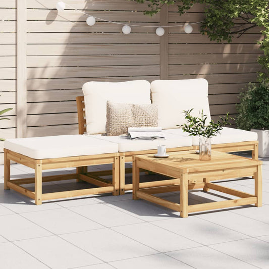 Set Salotto da Giardino 4pz con Cuscini Legno Massello Acacia - homemem39