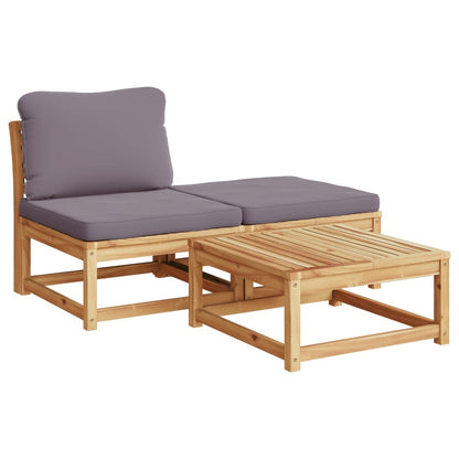 Set Salotto da Giardino 4pz con Cuscini Legno Massello Acacia - homemem39