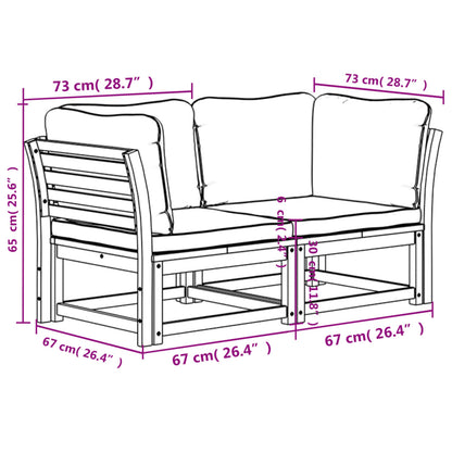 Divano da Giardino con Cuscini 2 Posti Legno Massello di Acacia - homemem39