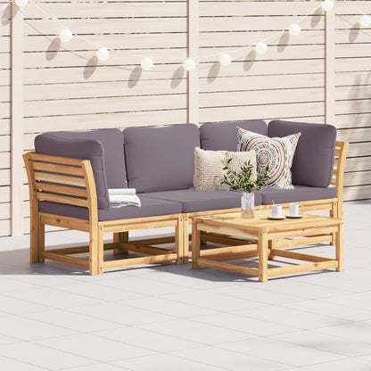 Set Mobili da Giardino 3pz con Cuscini Legno Massello di Acacia - homemem39