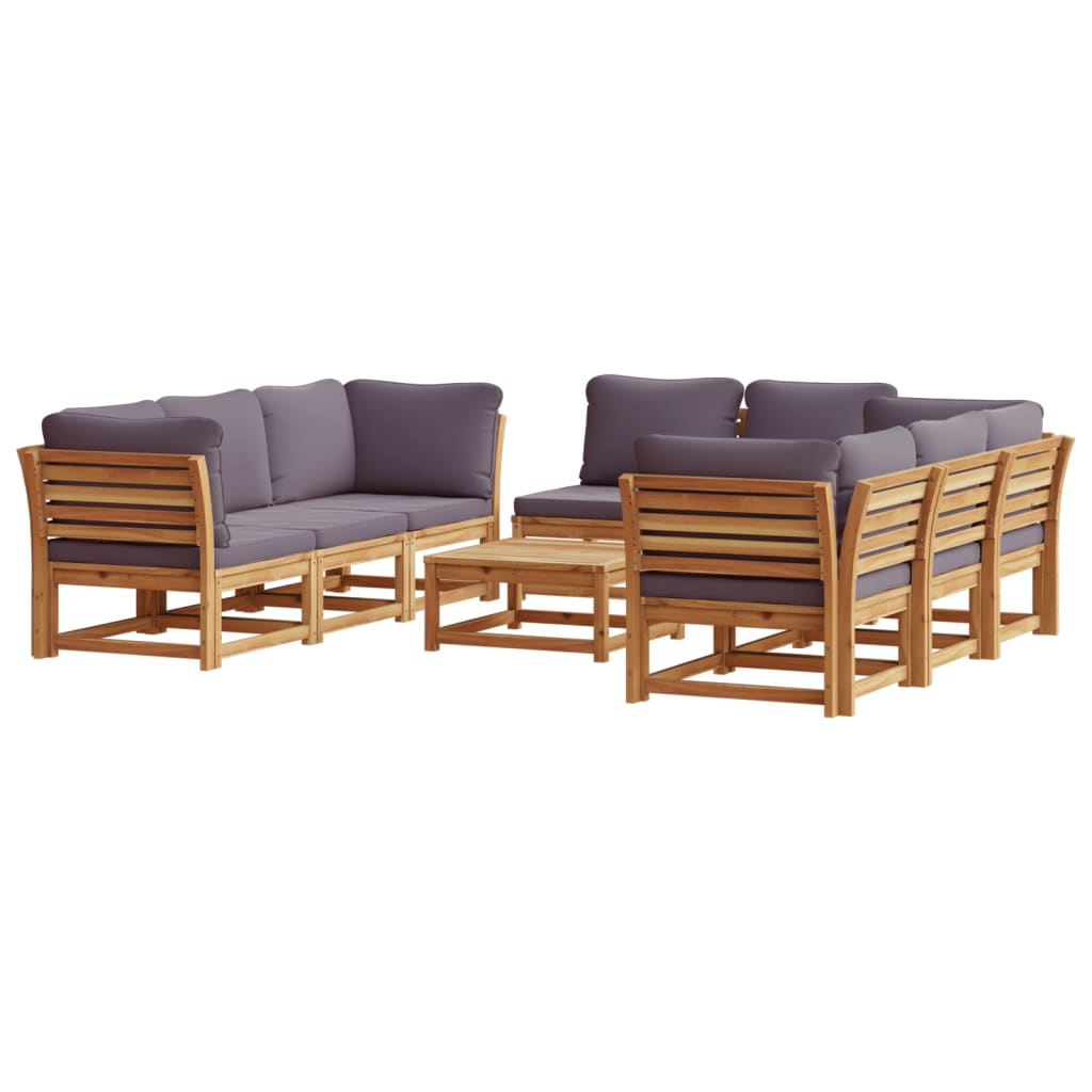 Set Salotto Giardino 9 pz con Cuscini Legno Massello di Acacia - homemem39