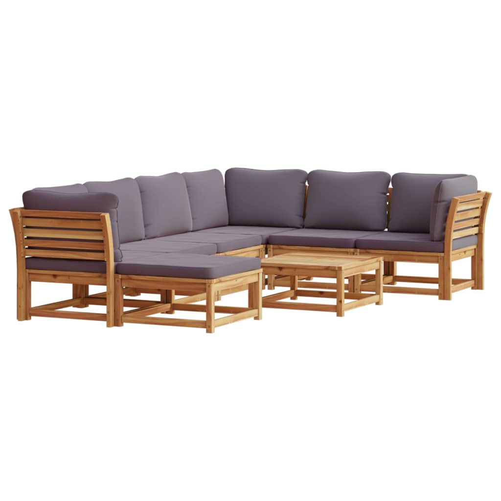 Set Salotto da Giardino 8 pz con Cuscini Legno Massello Acacia - homemem39