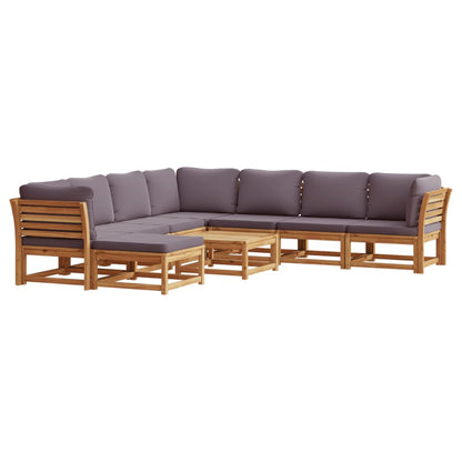 Set Salotto Giardino 9 pz con Cuscini Legno Massello di Acacia - homemem39