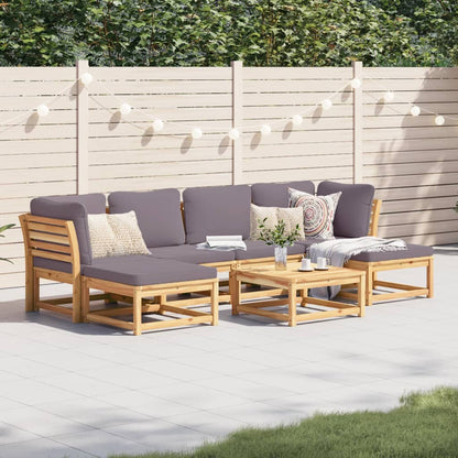 Set Salotto da Giardino 7 pz con Cuscini Legno Massello Acacia - homemem39