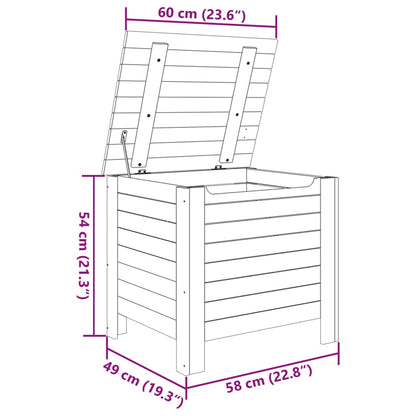 Contenitore con Coperchio RANA 60x49x54 cm Legno Massello Pino - homemem39