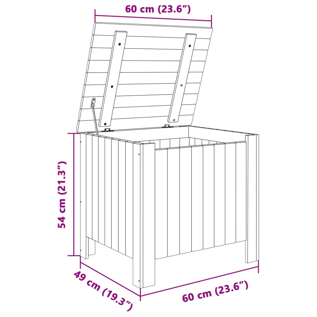 Contenitore con Coperchio RANA 60x49x54 cm Legno Massello Pino - homemem39