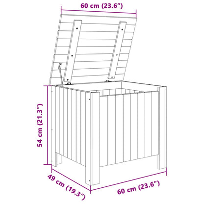 Contenitore con Coperchio RANA 60x49x54 cm Legno Massello Pino - homemem39