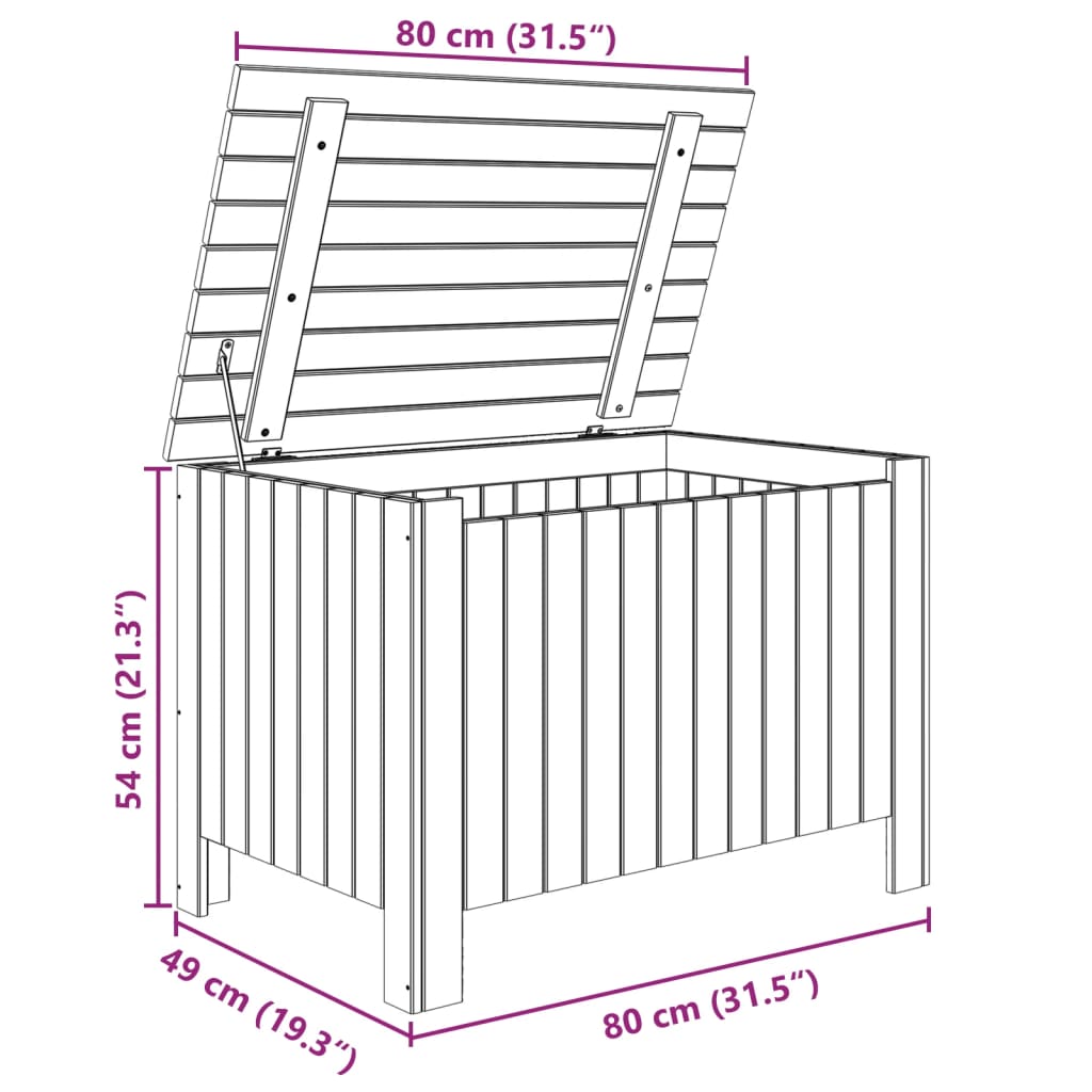 Contenitore con Coperchio RANA 80x49x54 cm Legno Massello Pino - homemem39