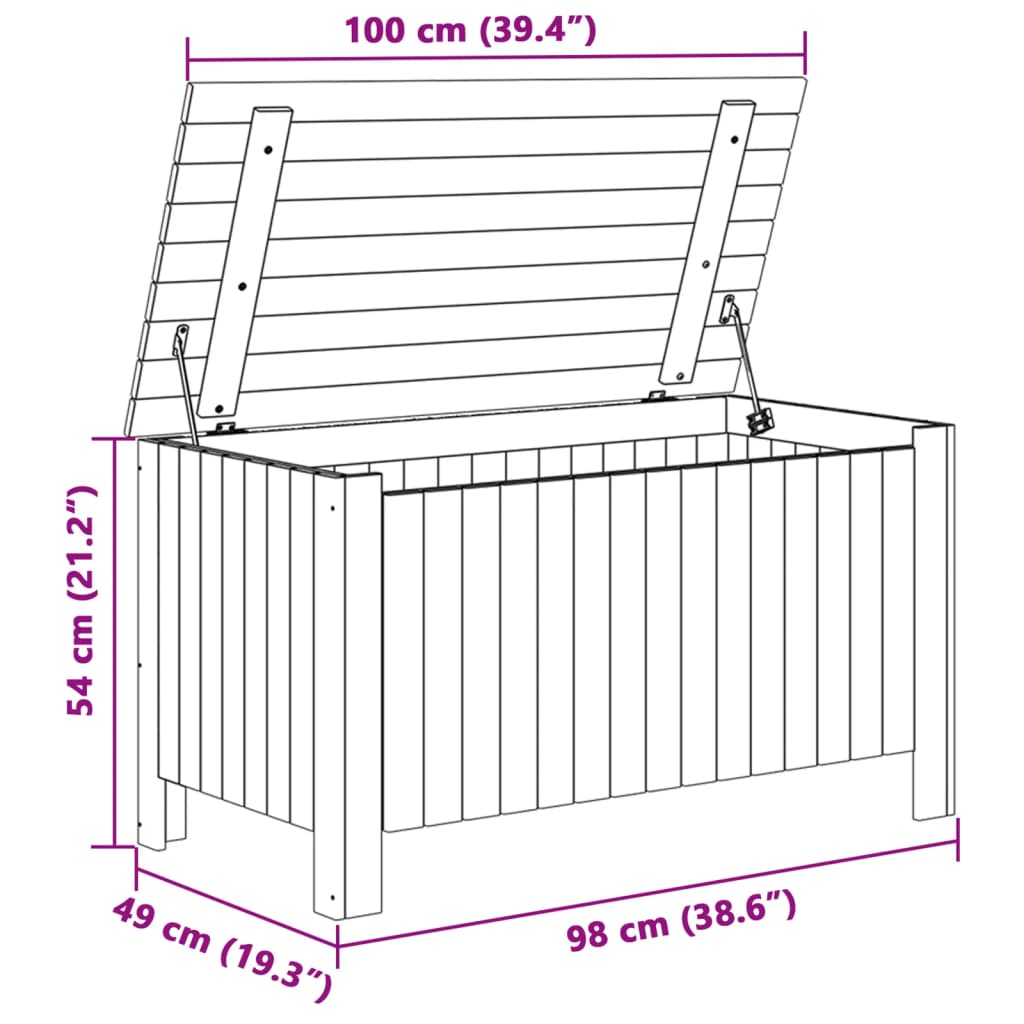 Contenitore con Coperchio RANA 100x49x54 cm Legno Massello Pino - homemem39