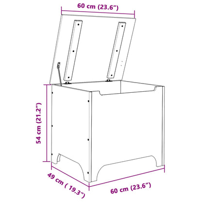 Contenitore con Coperchio RANA 60x49x54 cm Legno Massello Pino - homemem39