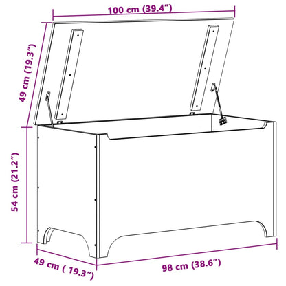 Contenitore con Coperchio RANA 100x49x54 cm Legno Massello Pino - homemem39