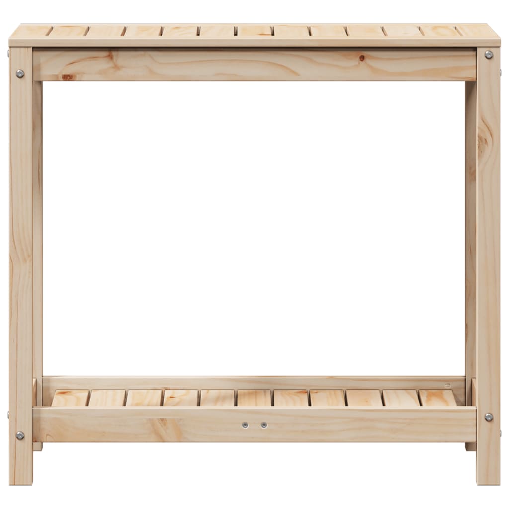 Tavolo Invaso con Ripiano 82,5x35x75 cm Legno Massello di Pino - homemem39