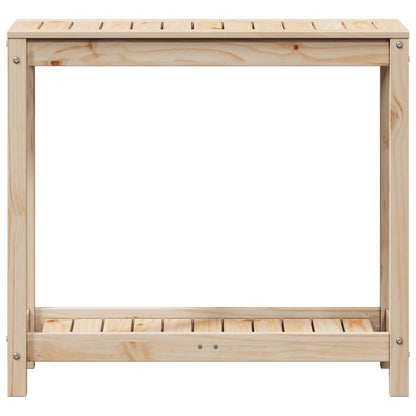 Tavolo Invaso con Ripiano 82,5x35x75 cm Legno Massello di Pino - homemem39