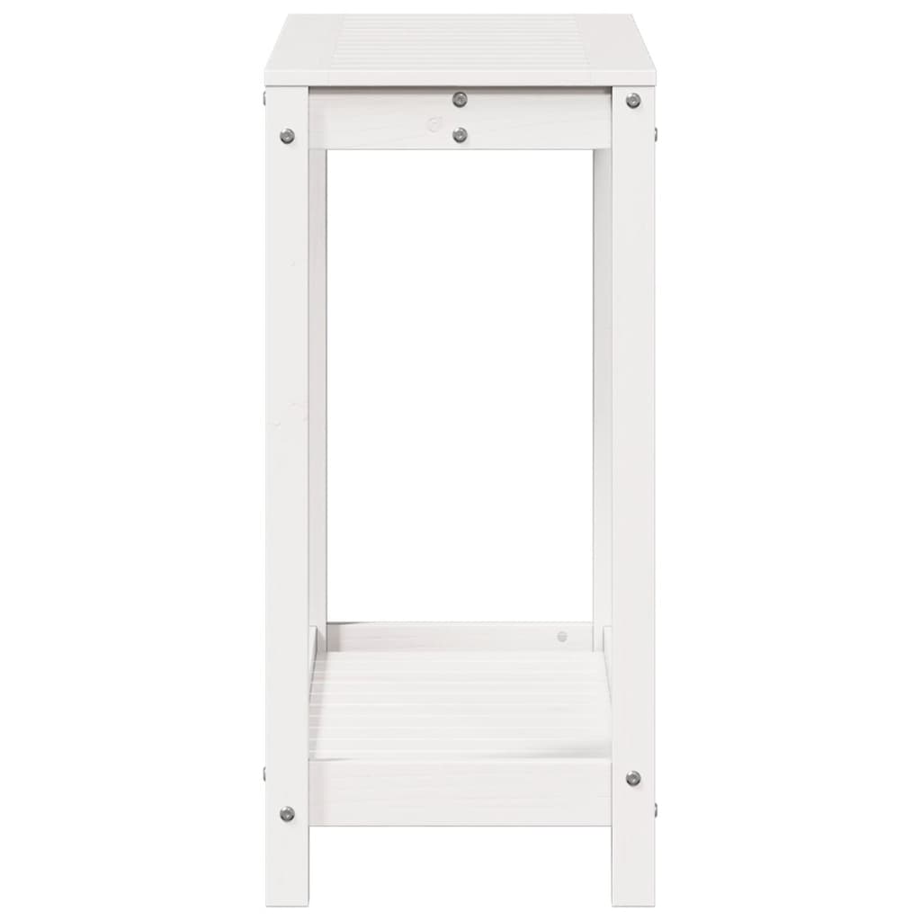 Tavolo Invaso con Ripiano Bianco 82,5x35x75 cm Massello Pino - homemem39