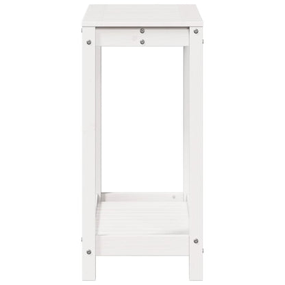 Tavolo Invaso con Ripiano Bianco 82,5x35x75 cm Massello Pino - homemem39