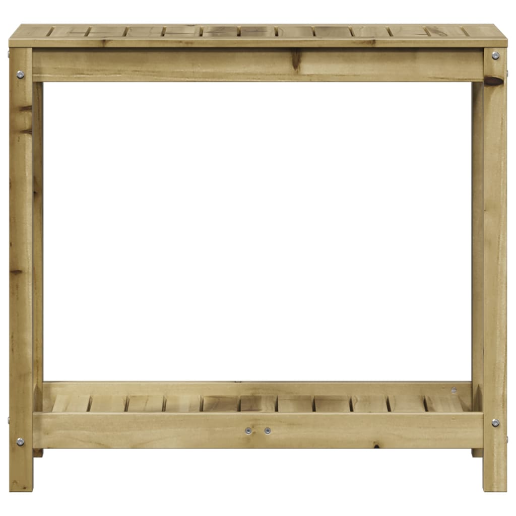 Tavolo Invaso con Ripiano 82,5x35x75cm Legno Impregnato di Pino