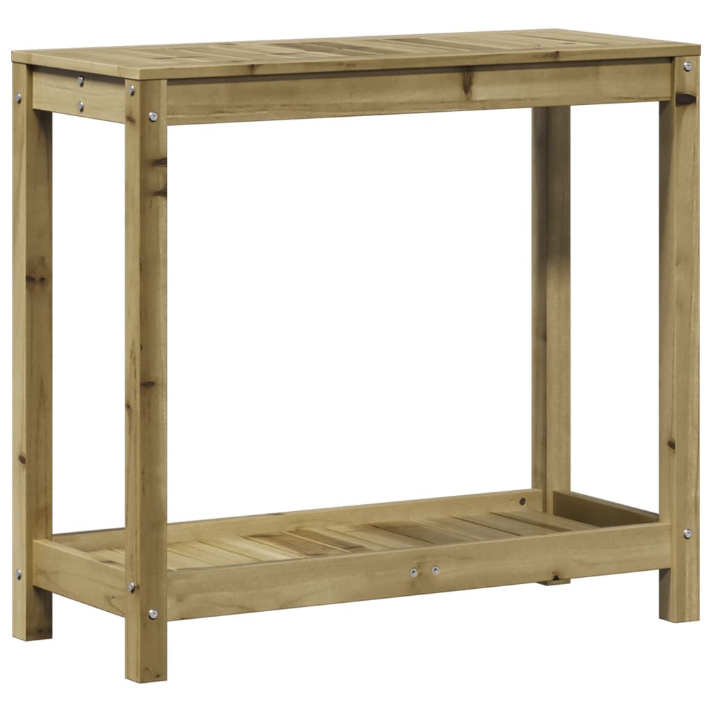 Tavolo Invaso con Ripiano 82,5x35x75cm Legno Impregnato di Pino