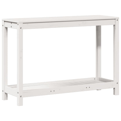 Tavolo Invaso con Ripiano Bianco 108x35x75 cm Massello Pino - homemem39