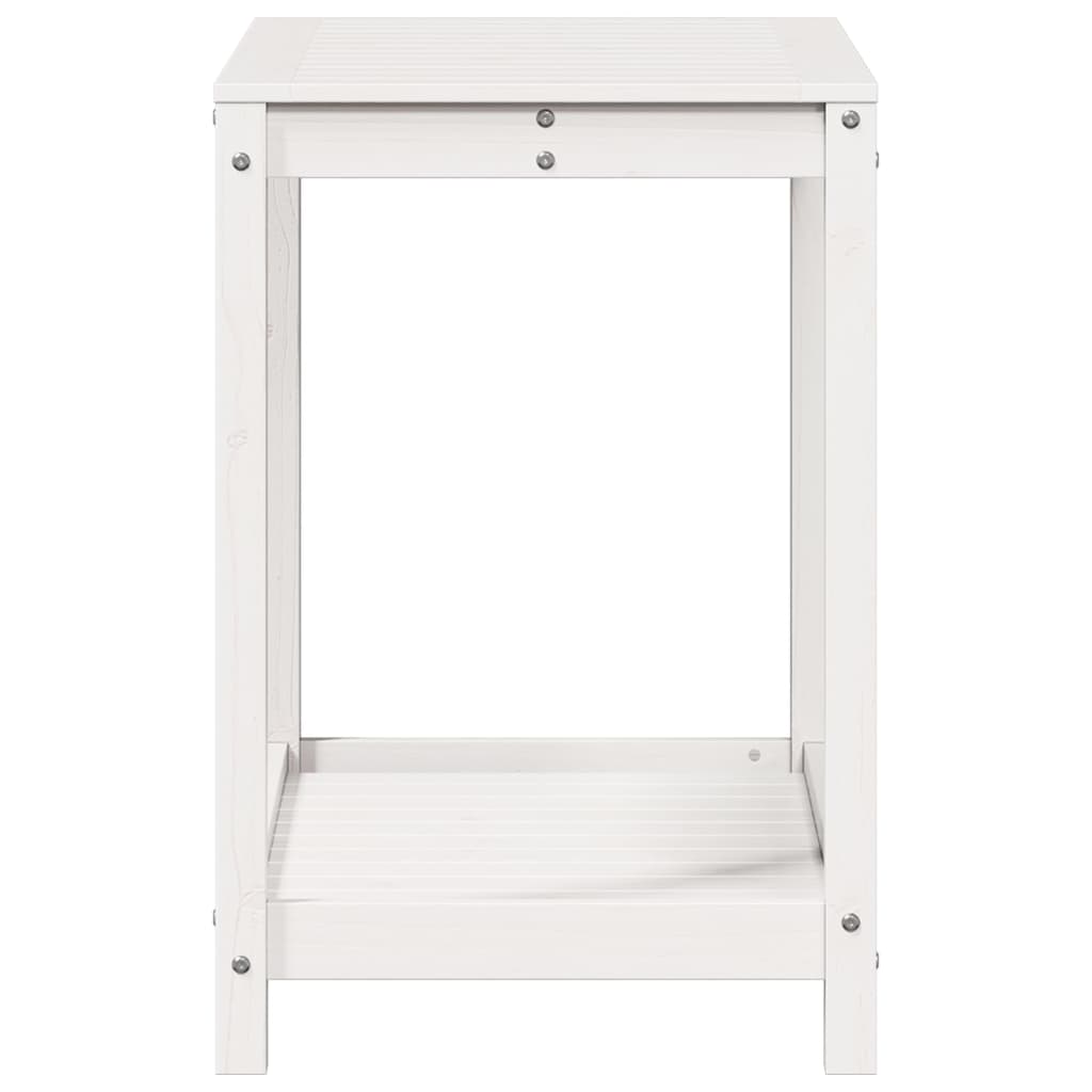 Tavolo Invaso con Ripiano Bianco 82,5x50x75 cm Massello Pino - homemem39